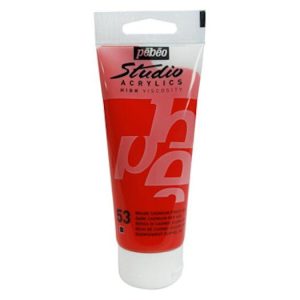 Pebeo Studio Acrylic 100ml Dark Cadmium Red Hue