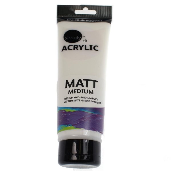 Acrylic matte medium, Daler Rowney simply range, 250 mL tube