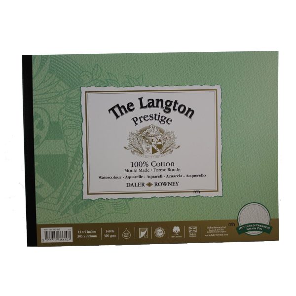 The Langton prestige by Daler Rowney 12" x 9" coldpressed watercolour paper pad 300 GSM