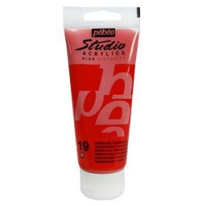 Pebeo Studio Acrylic 100ml Transparent Vermillion