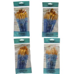 Royal & Langnickel artists crafter taklon brush set RCC-300 blue pack