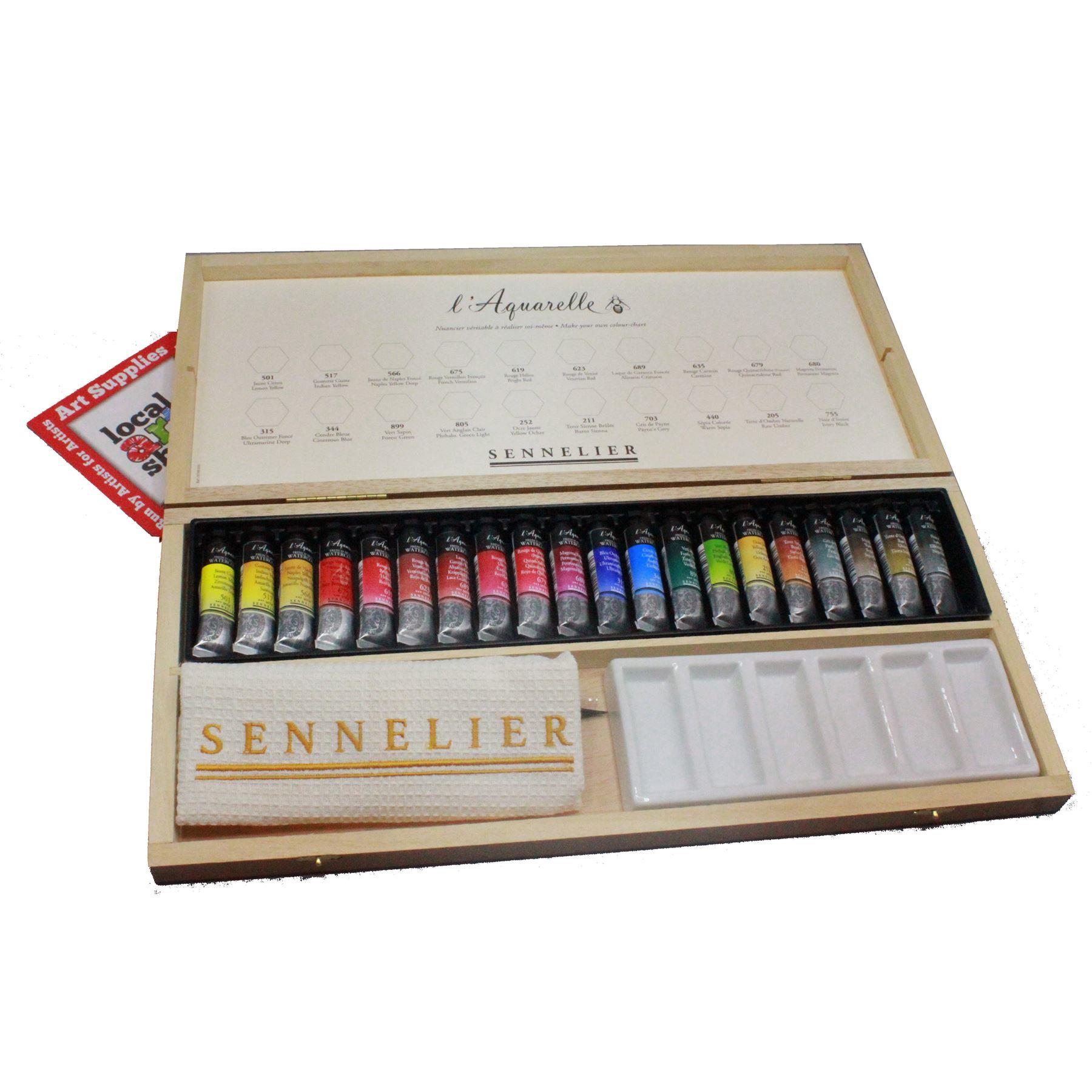 Sennelier 98 Artist Watercolour Wooden box set - 10ml Tube