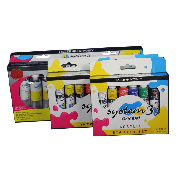 Daler Rowney System 3 acrylic paint starter sets